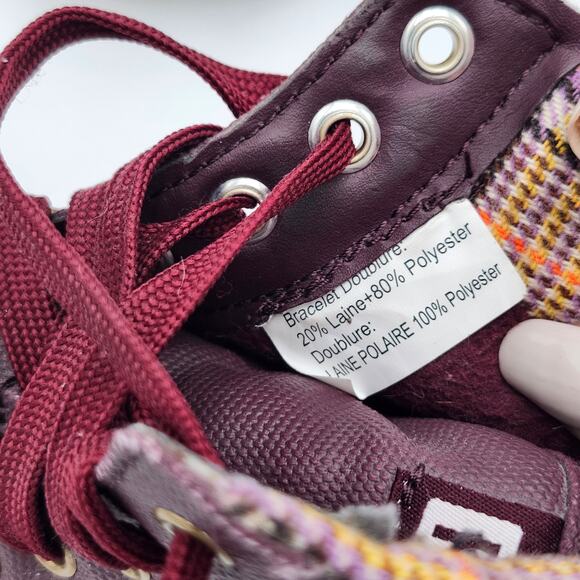 Keds Scout Fabric Lined Waxed Rain Ankle Bootie Burgundy Sneakers Size 7.5 S0048 - Picture 11 of 13